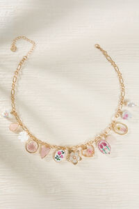 Pink Floral Charm Necklace - Altar'd State