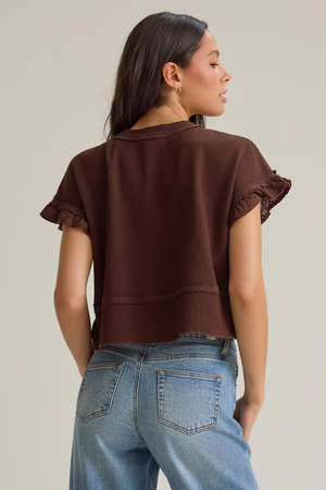 Ellis Thermal Lace Sleeve Top - Altar'd State - 