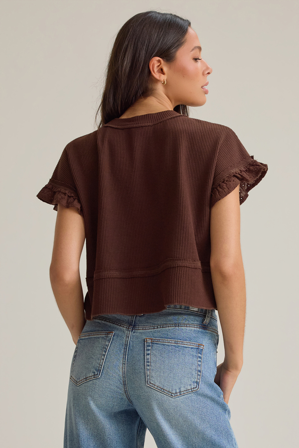 Ellis Thermal Lace Sleeve Top Detail 4 - Altar'd State
