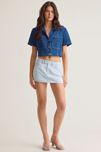 Kallie Stripe Denim Skort Detail 4 - Altar'd State