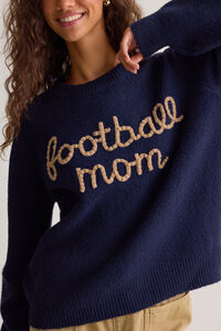 Football Mom Stitched Sweater Detail 2 - Altar'd State