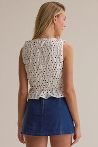 Ophelia Polka Dot Smocked Top Detail 3 - Altar'd State