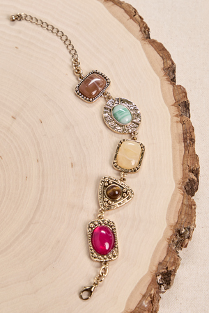 Multicolor Stone Link Bracelet - Altar'd State