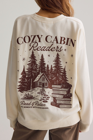 Cozy Cabin Readers Graphic Sweatshirt - Altar'd State - 