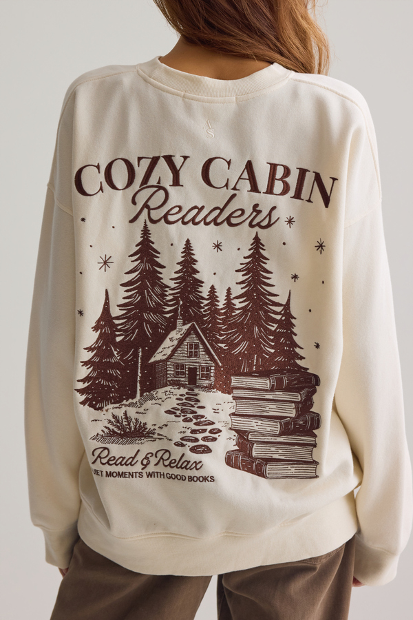 Cozy Cabin Readers Graphic Sweatshirt Detail 8 - Altar'd State
