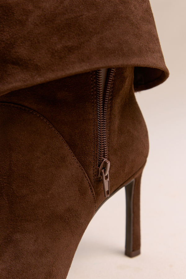 Avery Foldover Suede Stiletto Boots Detail 6 - Altar'd State