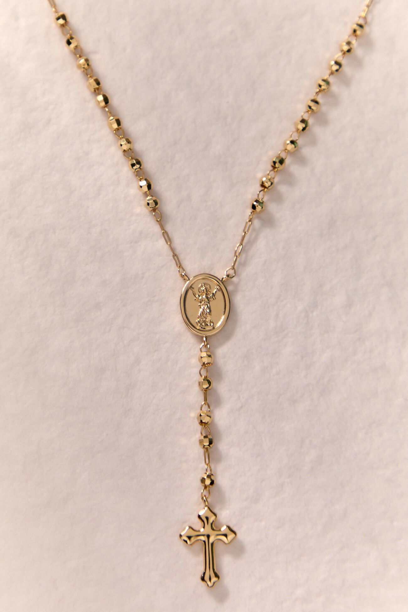 Beaded Y Neck Cross Necklace