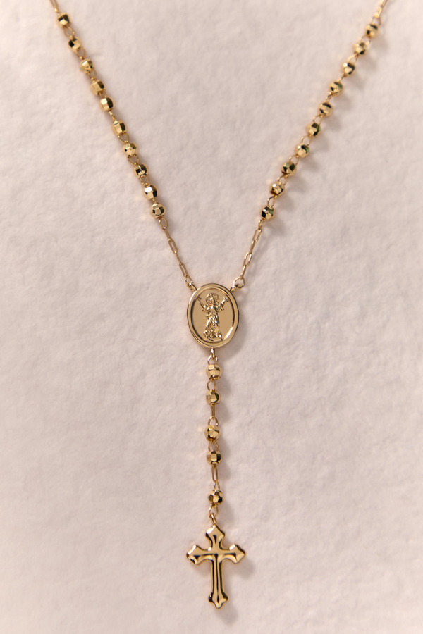 Beaded Y Neck Cross Necklace Detail 2 - Altar'd State