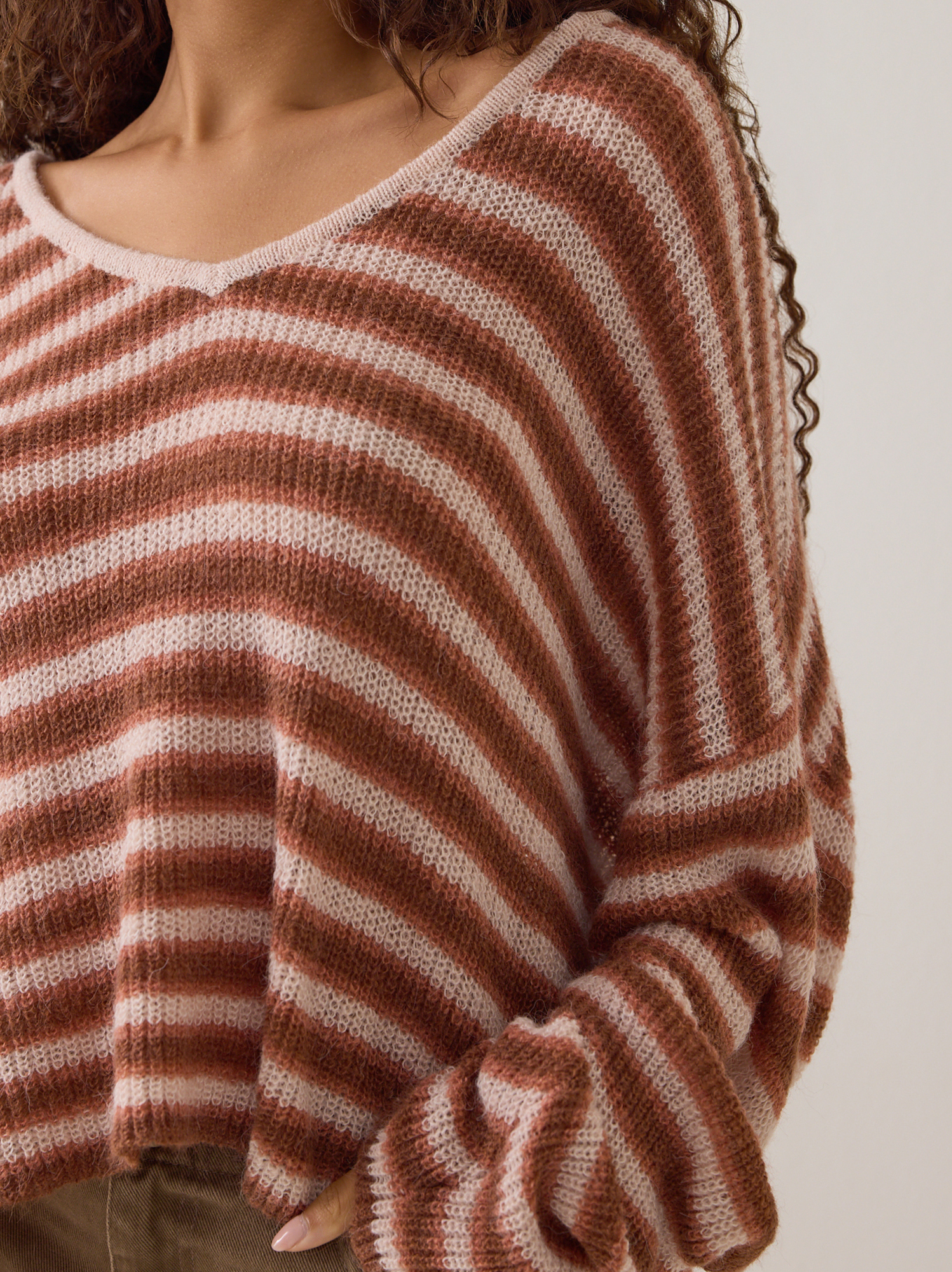Elora Striped Oversized Sweater in Spice Multi | Altar'd State