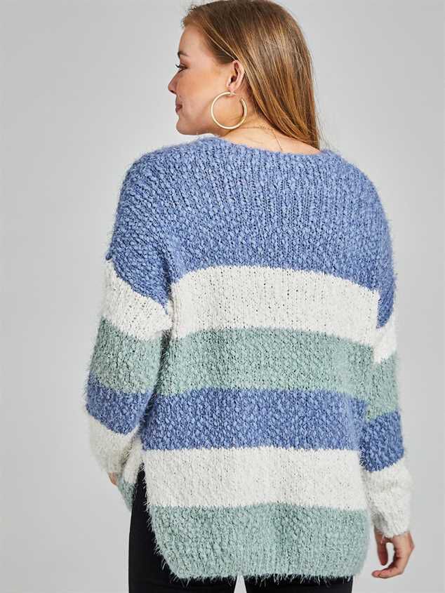 Lovely Lash Tricolor Striped Sweater 