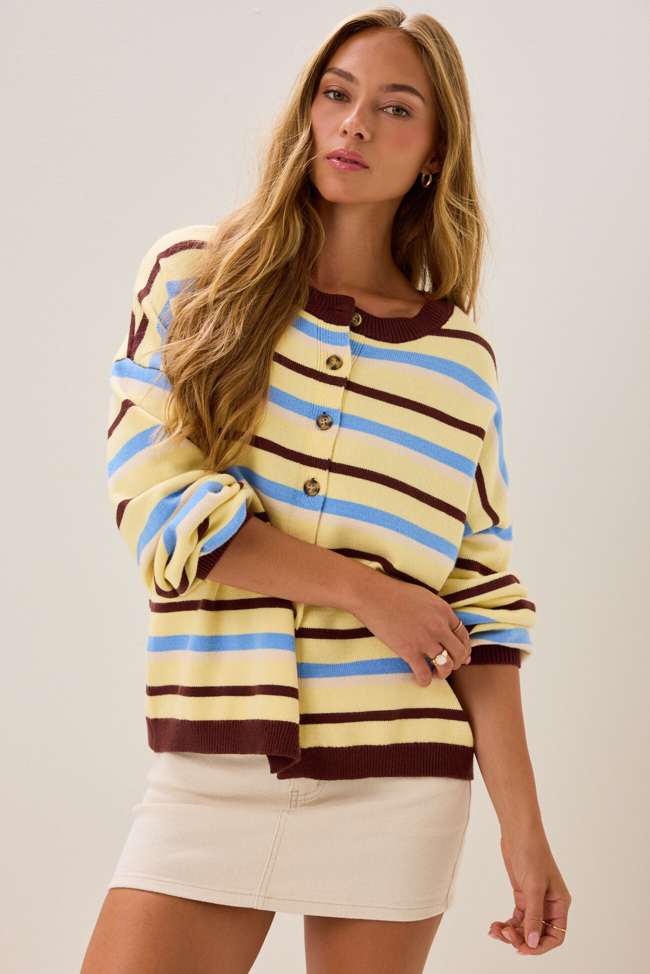Sarai Stripe Button Up Cardigan