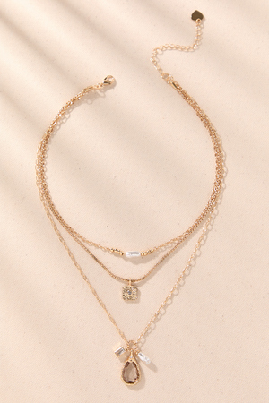 Radiant Pearl & Lock Layered Necklace - Altar'd State - 