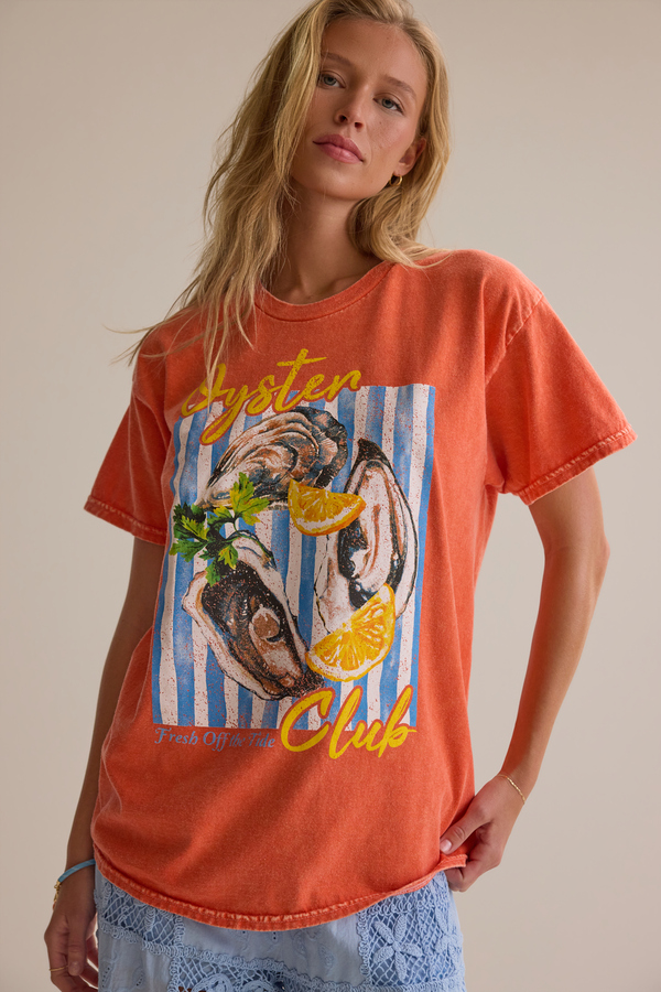 Oyster Club Oversized Tee Detail 2 - Altar'd State
