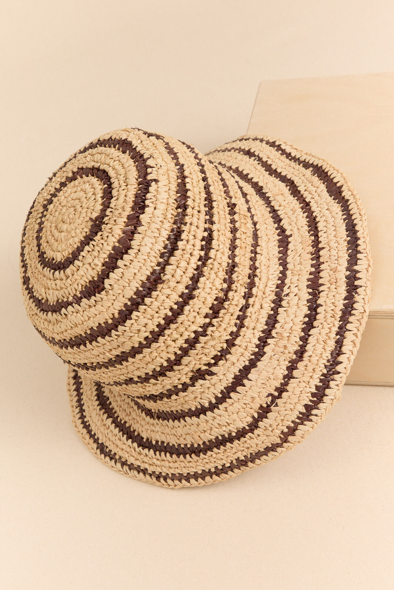 Raffia Striped Bucket Hat