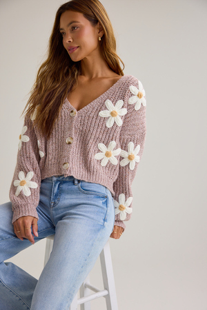 Darleen Flower Cardigan - Altar'd State