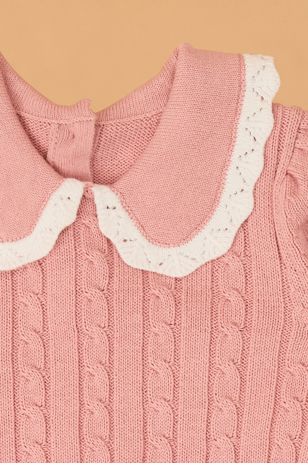 Audrey Peter Pan Cable Knit Sweater Detail 3 - Altar'd State