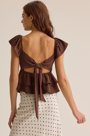 Cressida Flutter Sleeve Babydoll Top - Altar'd State - 