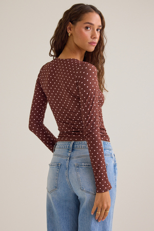 Quincy Dot High Neck Top - Altar'd State - 