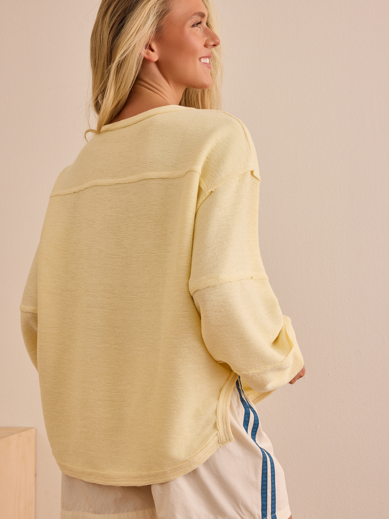 Recovery Ribbed Crewneck in Butter Yellow I AS Revival