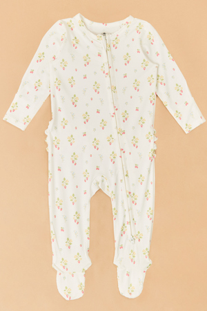 Sadie Strawberries Ruffle Footie - Altar'd State - 