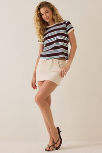 Miley Stripe Contrast Tee Detail 2 - Altar'd State
