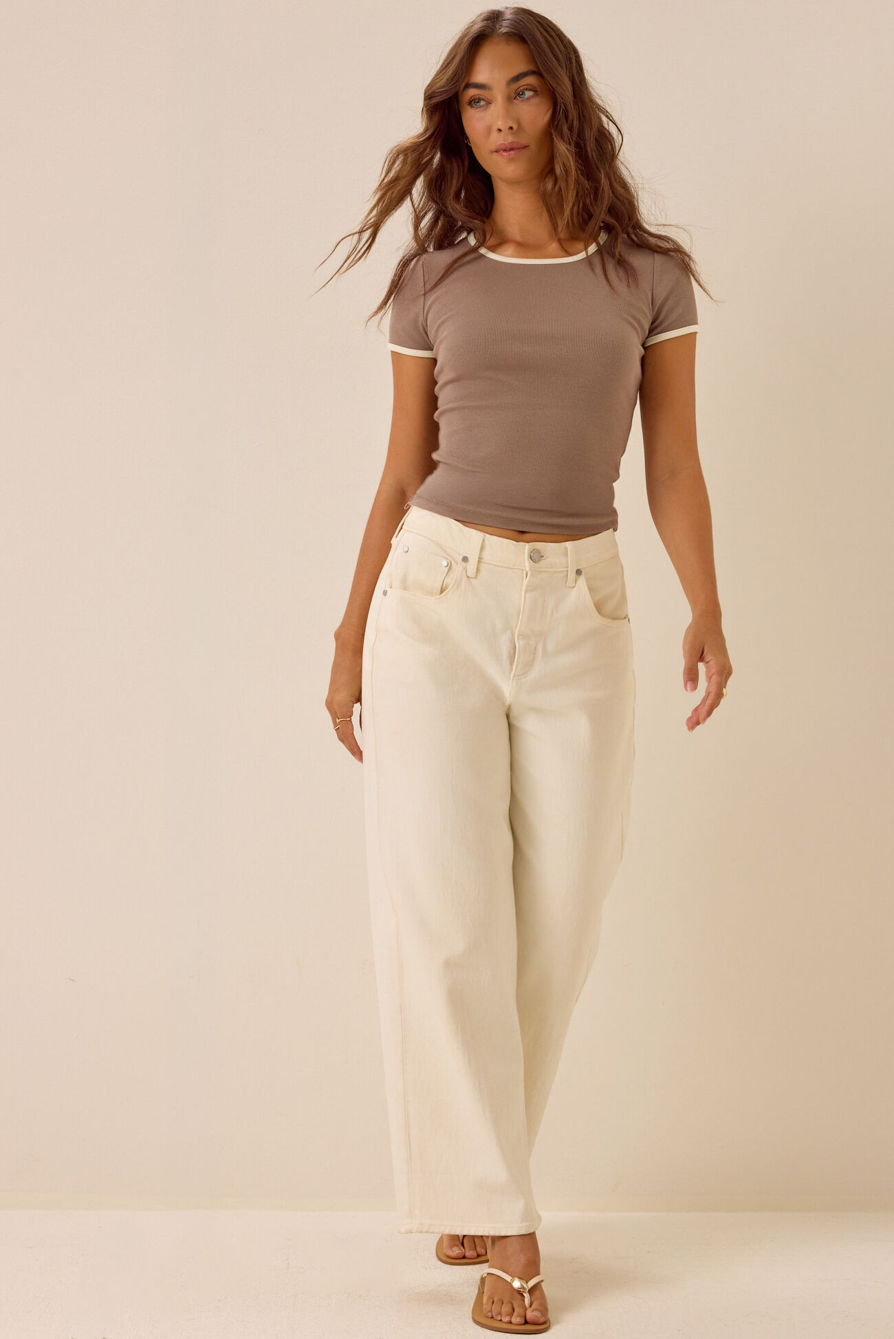 Zadie Contrast Trim Fitted Tee