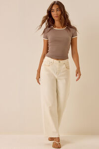 Zadie Contrast Trim Fitted Tee Detail 2 - Altar'd State