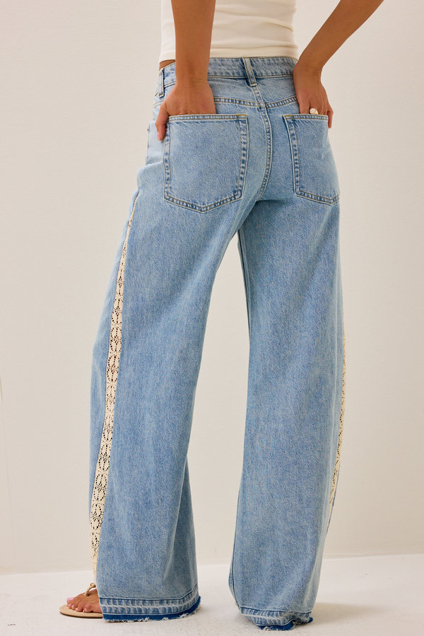 Adelynn Crochet Denim Jeans Detail 6 - Altar'd State