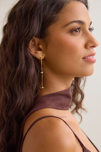 18K Gold Starburst Linear Dangle Earrings - Altar'd State
