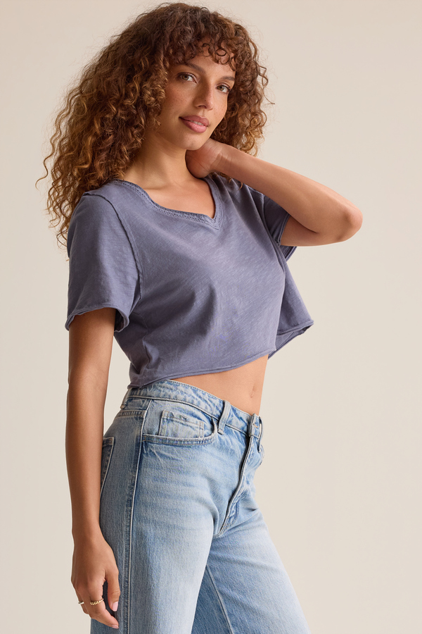 Vera Cropped Lace Tee Detail 3 - Altar'd State