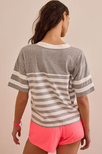 Varsity Stripe V-Neck Tee Detail 4 - Altar'd State