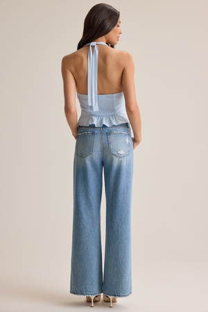 Mirabella Dot Halter Button Up Tank - Altar'd State - 