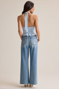 Mirabella Dot Halter Button Up Tank Detail 2 - Altar'd State