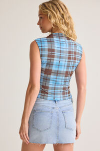 Titi Plaid Mockneck Top Detail 4 - Altar'd State