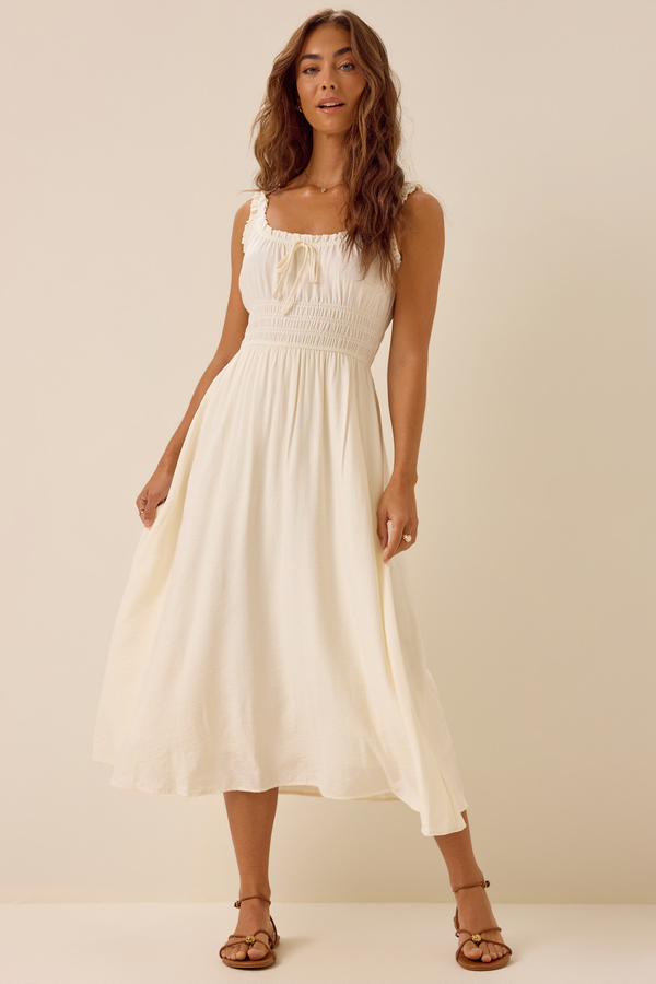 Jinger Maxi Dress in Ivory | Altar'd State