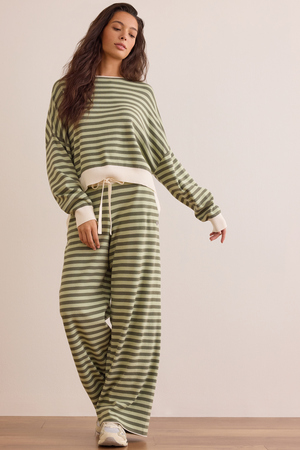 Flow Stripe Boat Neck Pullover - Altar'd State - 