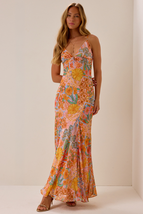 knee length dresses for ladies ALTAR'D STATE Caledonia Maxi Dress Ivory/Nude Size XS – Style Exchange  Boutique PGH main image 1