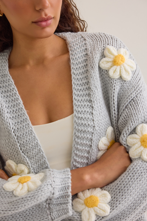 Jennie 3D Flower Cardigan Detail 3 - Altar'd State
