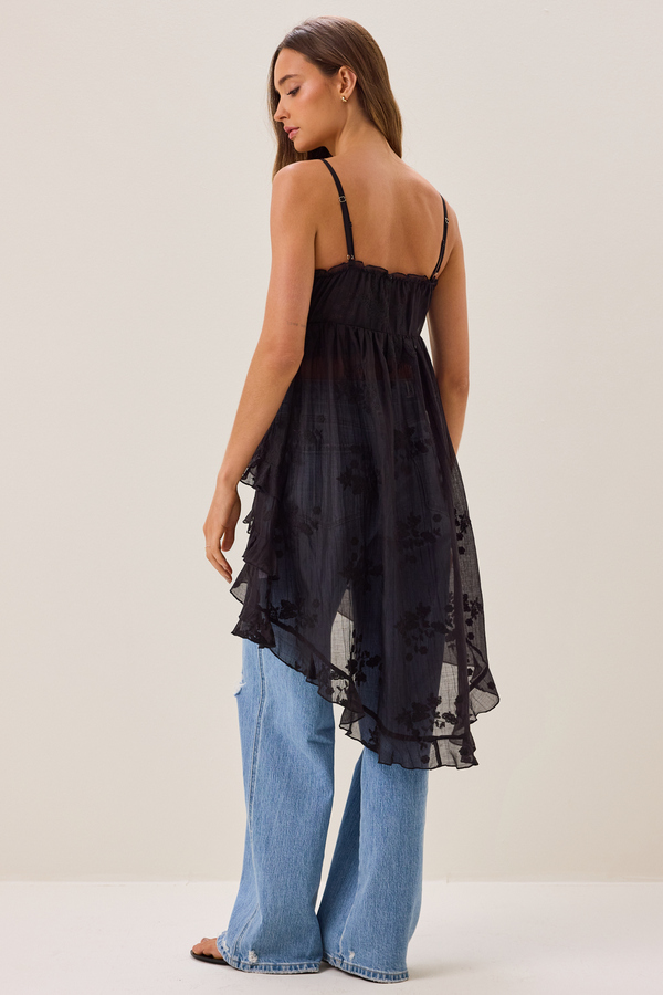 Amiah Ruffle Tie Front Kimono Detail 6 - Altar'd State