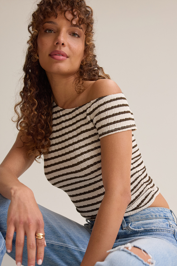 Rumi Asymmetrical Stripe Top - Altar'd State