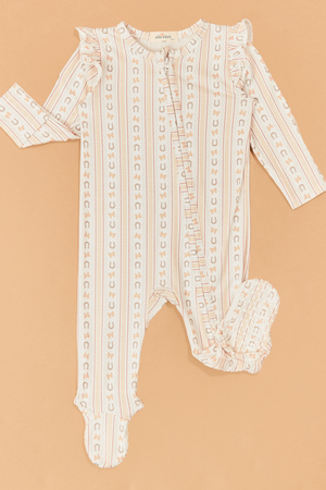 Horseshoe Bow Stripe Footie - Altar'd State - 