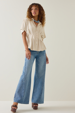 Keziah Suede Short-Sleeve Top - Altar'd State