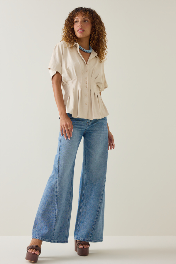 Keziah Suede Short-Sleeve Top Detail 4 - Altar'd State