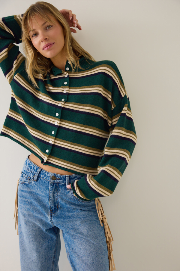 Emi Stripe Cardigan Detail 5 - Altar'd State