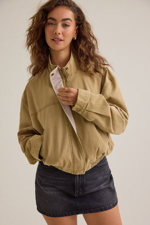Faith Twill Bomber Jacket - Altar'd State