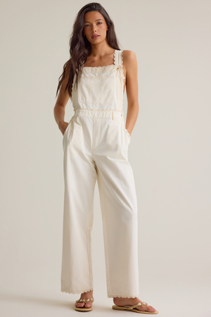 Ivy Lace Trim Overalls - Altar'd State - 