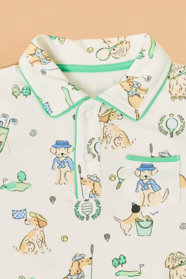 Country Club Dog Polo Shorts Set Detail 3 - Altar'd State