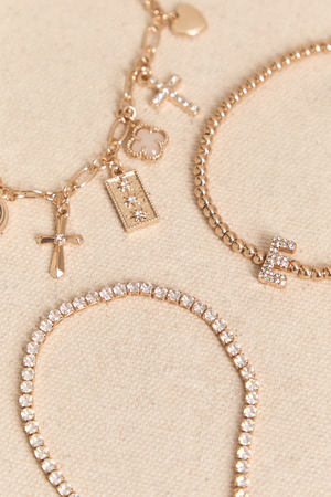 E Charm Bracelet Set - Altar'd State - 