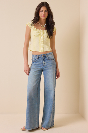 Gracie Ruffle Trim Top - Altar'd State - 