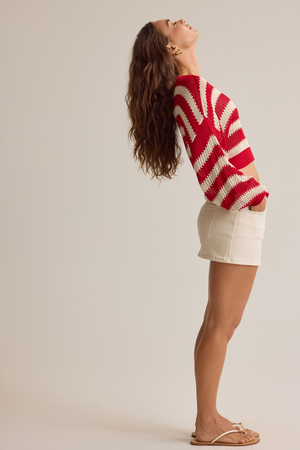 Weston Stripe Open Weave Sweater - Altar'd State - 